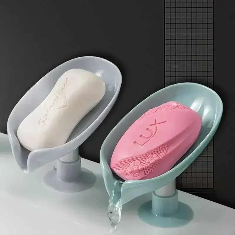 Kitchen Gadgets Gifts - 잎 모양 비누 받침대, 흡착식 비누통,
