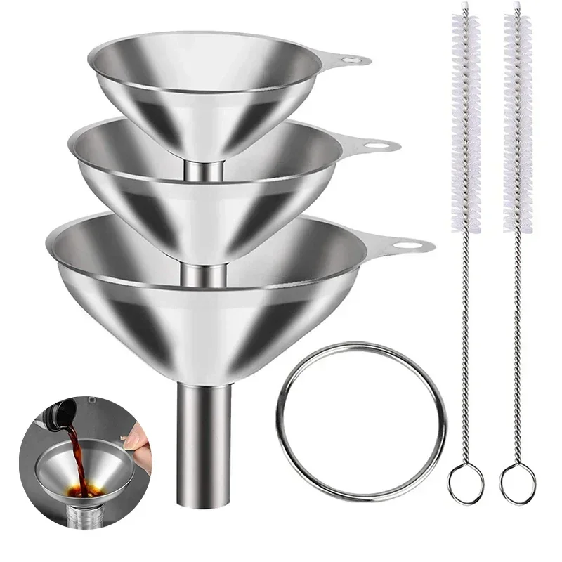 Kitchen Gadgets New - 3/5 Pcs 스테인레스 스틸 주방 깔때기
