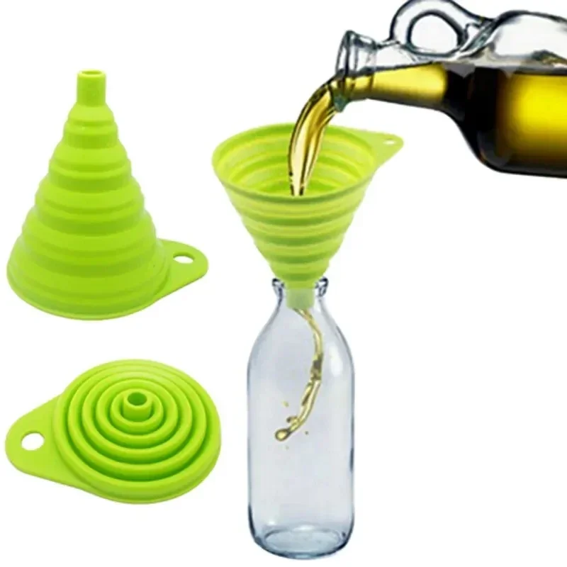 Kitchen Gadgets And Equipment - 1/4개 실리콘 접이식 깔때기, 접을 수