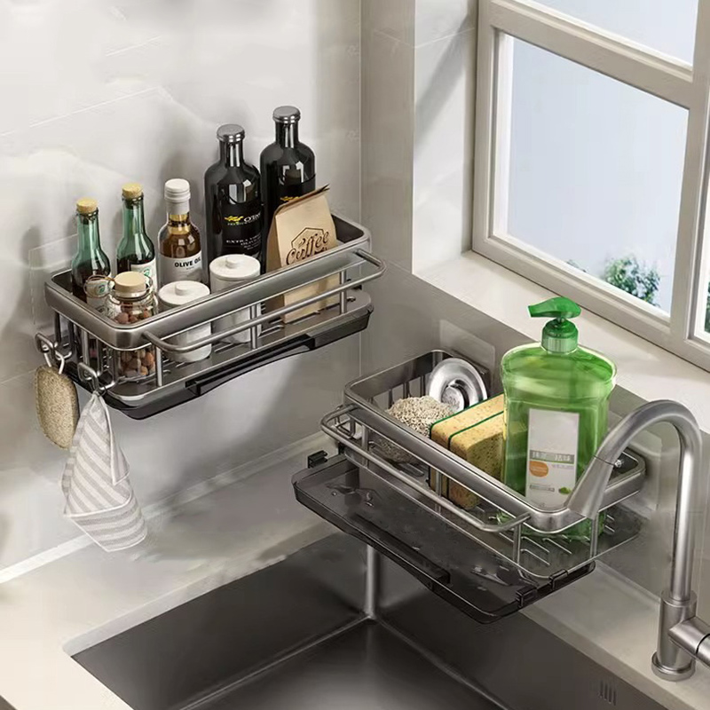 1pcs 다기능 벽걸이 형 배수 랙 주방 랙 펀치없는  - Kitchen Gadgets Needed 리뷰 및 가격