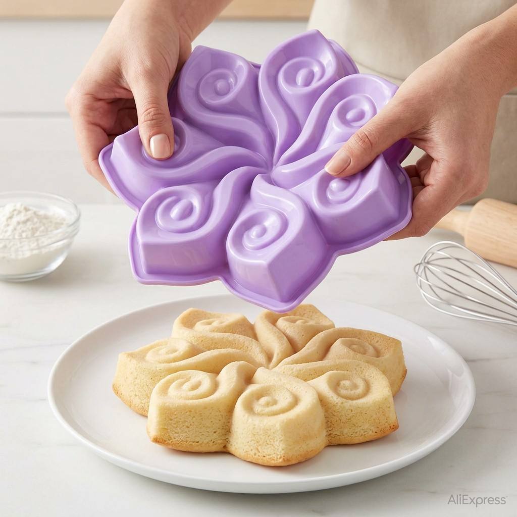 대형 꽃 모양 실리콘 케이크 몰드, 나선형 스월 베이킹 - Kitchen Gadgets Oxo 리뷰 및 가격