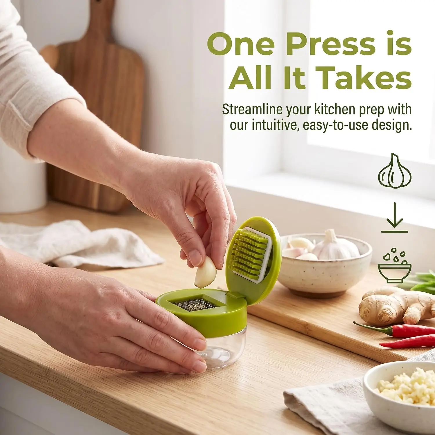 수동 마늘 분쇄기 및 생강 다지기 도구, 용기가 있는  - Manual Garlic Press 리뷰 및 가격