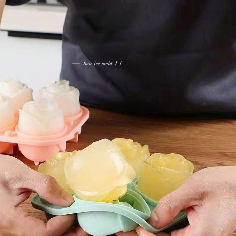 3D 로즈 아이스 몰드 4 홀 아이스 큐브 트레이 몰드 - Kitchen Gadgets Oxo 리뷰 및 가격