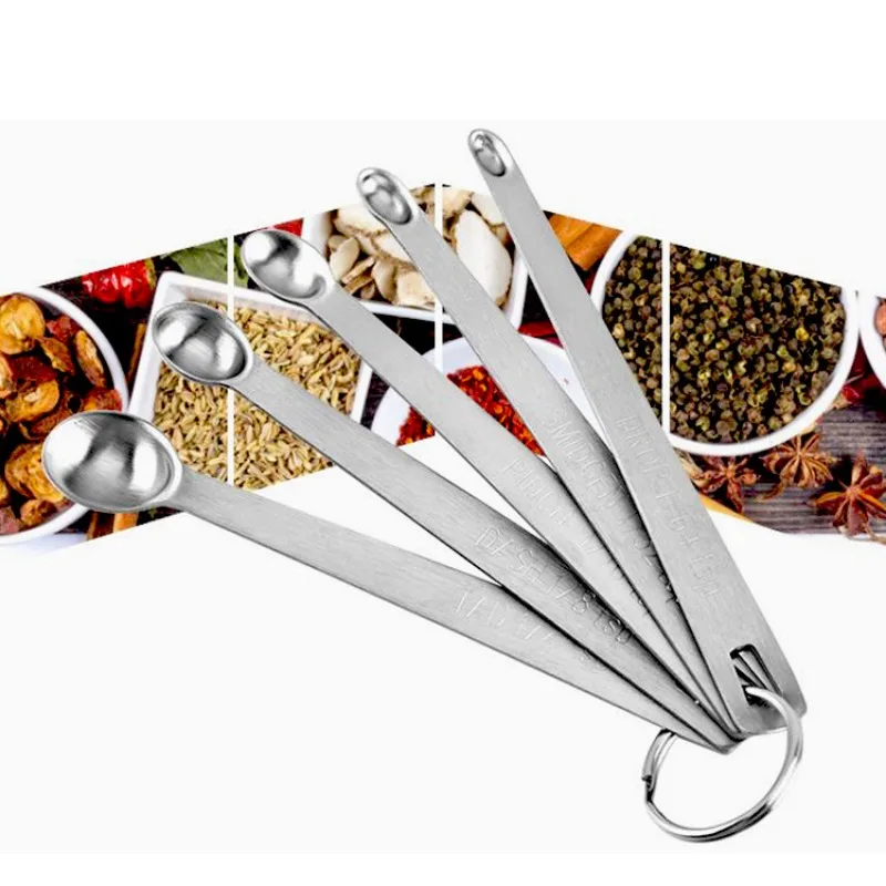 새로운 5개 세트 미니 계량 스푼 세트 스테인리스 스틸 - Kitchen Gadgets Needed 리뷰 및 가격