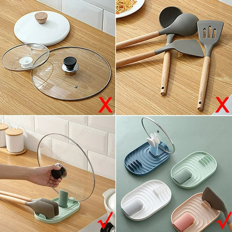 1pcs 다색 접이식 북유럽 스타일 냄비 홀더 뚜껑 삽 - Kitchen Gadgets Needed 리뷰 및 가격