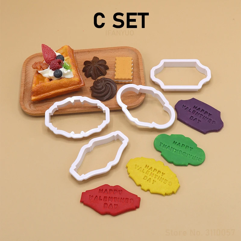 4PCS 빈티지 플라크 프레임 쿠키 커터 네임 플레이트 - Kitchen Gadgets Name 리뷰 및 가격