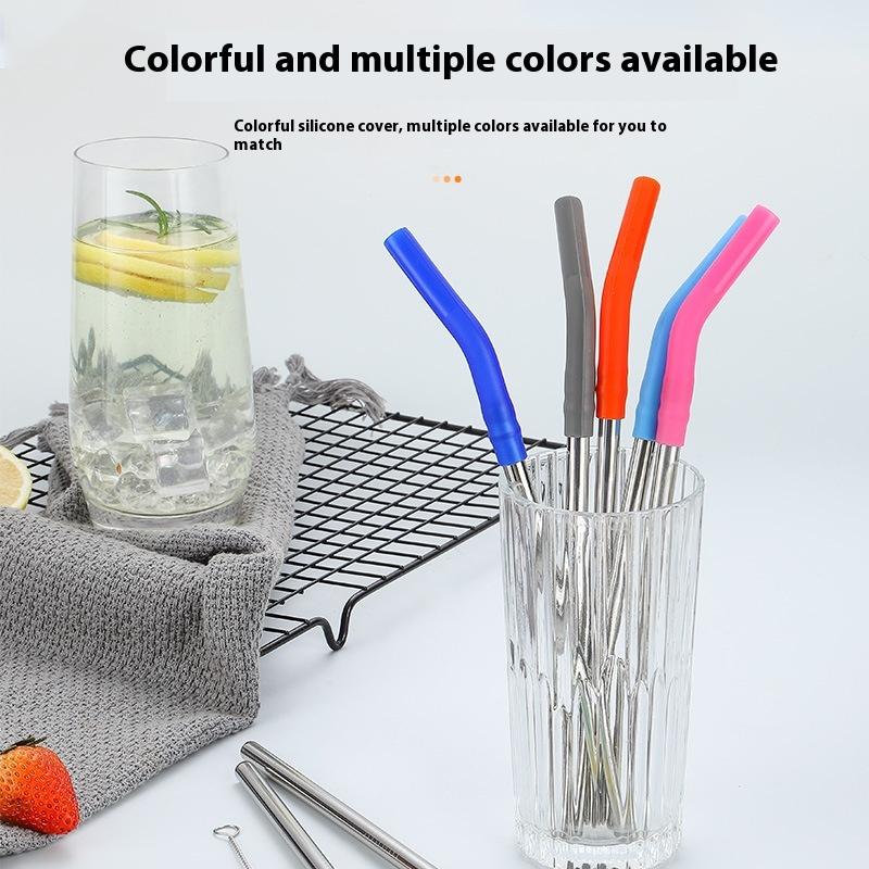 1세트 긴 스테인리스 빨대 실리콘 빨대 슬리브 포함 음 - Kitchen Gadgets And Equipment 리뷰 및 가격